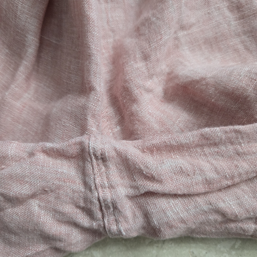 Women's Tahari Pink Linen Cropped Capri Pants - Medium - Picture 5 of 5
